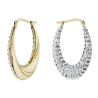 Evoke Silver & 9ct Gold With Swarovski Elements Earrings