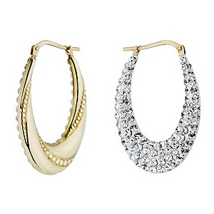 Evoke Silver & 9ct Gold With Swarovski Elements Earrings