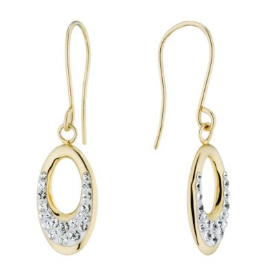 Evoke Silver & 9ct Gold With Swarovski Elements Earrings