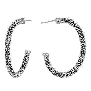 Silver Popcorn Hoop Earrings