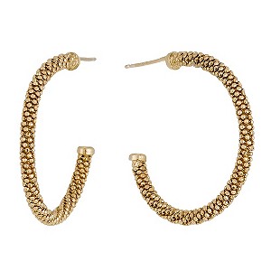 Gold-Plated Popcorn Hoop Earrings