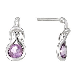 Sterling Silver Amethyst Knot Earrings