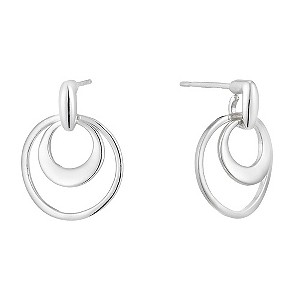 Silver Double Circle Earrings