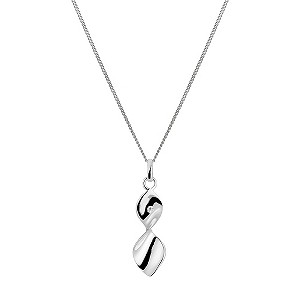 Silver Cubic Zirconia Twist Pendant