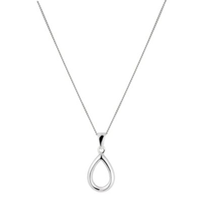 H Samuel Sterling Silver Teardrop Pendant