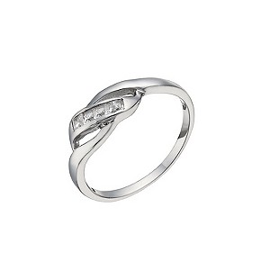 Sterling Silver Fancy Cubic Zirconia Ring L
