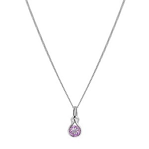 Sterling Silver Amethyst Knot Pendant