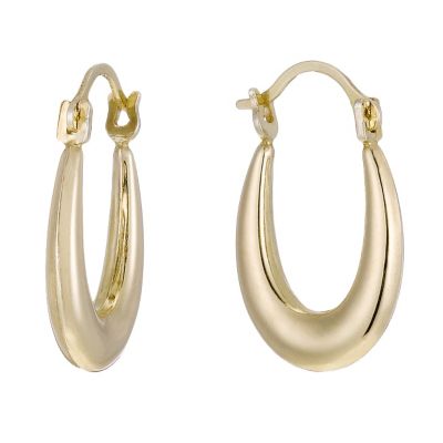 Together Bonded Silver & 9ct Gold Oval Creole EarringsTogether Bonded Silver & 9ct Gold Oval Creole 