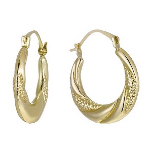 Together Bonded Silver & 9ct Gold Creole Earrings