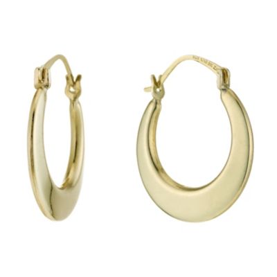 Together Bonded Silver & 9ct Gold Polished Creole Earrings