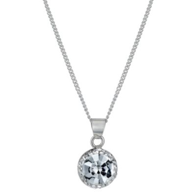 Silver White Crystal PendantSilver White Crystal Pendant