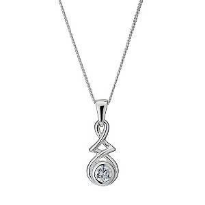 Sterling Silver Cubic Zirconia Solitaire Twist Pendant
