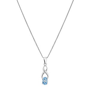 Sterling Silver Blue Topaz Kiss Pendant