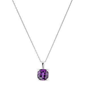 Sterling Silver & Purple Cubic Zirconia Pendant