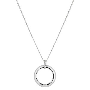 Sterling Silver Cubic Zirconia Circle Pendant
