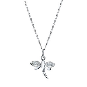 Sterling Silver Cubic Zirconia Dragonfly Pendant
