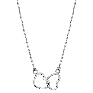 Viva Silver Double Heart Necklace