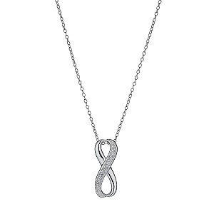 Sterling Silver Cubic Zirconia Figure Of Eight Pendant