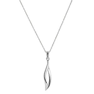 Sterling Silver Open Wave Drop Pendant