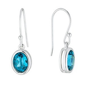 Sterling Silver Teal Crystal Drop Earrings