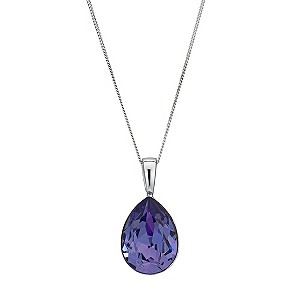Sterling Silver & Purple Crystal Pendant