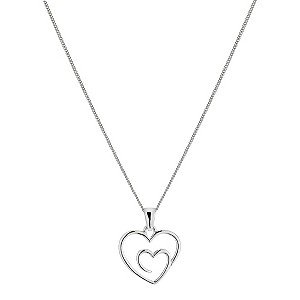 Sterling Silver Double Heart Pendant