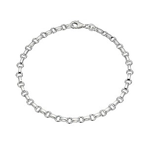 Sterling Silver Oval & Round Link Bracelet
