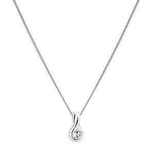 Sterling Silver Cubic Zirconia Cross Over PendantSterling Silver Cubic Zirconia Cross Over Pendant