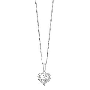 Sterling Silver Cubic Zirconia Small Heart Pendant