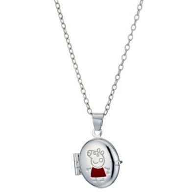 Sterling Silver Children's Enamel Peppa Pig Locket 14