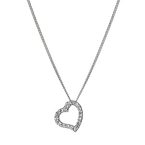 Sterling Silver & Cubic Zirconia Heart Pendant