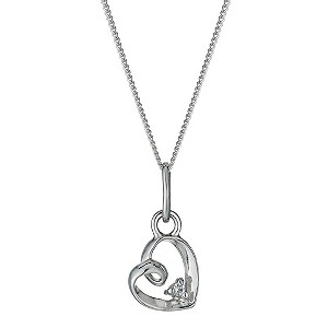 Sterling Silver & Cubic Zirconia Loop Heart Pendant Necklace