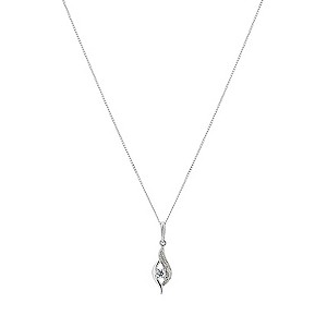9ct White Gold Cubic Zirconia Swirl Pendant