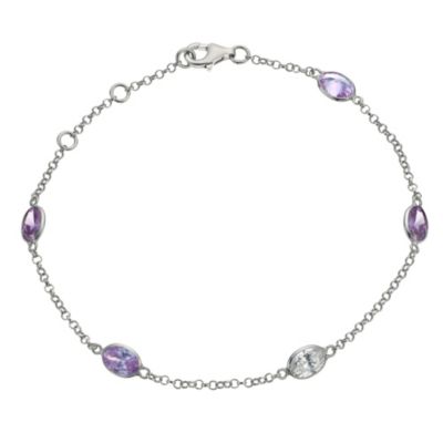 Lumiere Silver Three Colour With Swarovski Elements Bracelet