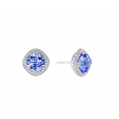 Lumiere Silver With Blue & White Swarovski Elements Earrings