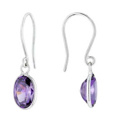 Lumiere Silver With Amethyst Swarovski Elements Earrings