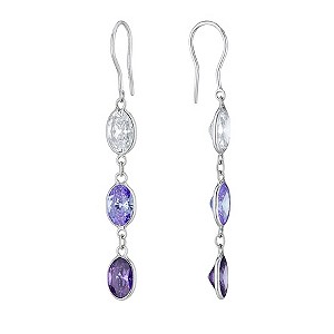 Lumiere Silver With 3 Colour Swarovski Elements Earrings
