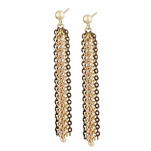 Oxi Colour Silver & Gold-Plated Three Tone Drop Earrings