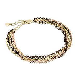 Oxi Colour Silver & Gold-Plated Three Colour Bracelet