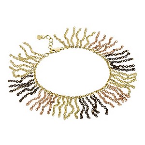 Oxi Colour Silver Gold-Plated Three Colour Fringe Bracelet