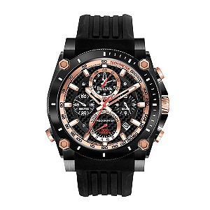 Bulova Precisionist Men's on Black PU Strap Watch