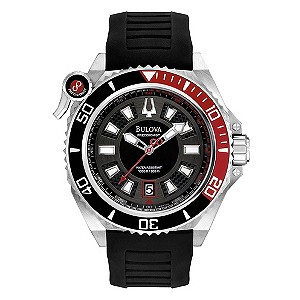 Bulova Precisionist Stainless Steel Black Rubber Strap WatchBulova Precisionist Stainless Steel Blac