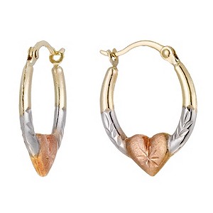 Together Bonded Silver & 9ct Gold 3 Colour Creole EarringsTogether Bonded Silver & 9ct Gold 3 Colour