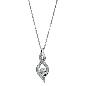 Silver & Diamond Twist Flower PendantSilver & Diamond Twist Flower Pendant
