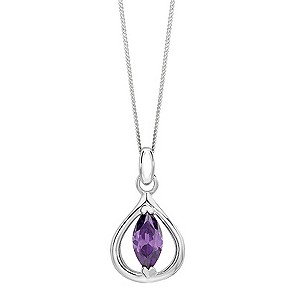 Silver & Purple Cubic Zirconia Teardrop PendantSilver & Purple Cubic Zirconia Teardrop Pendant