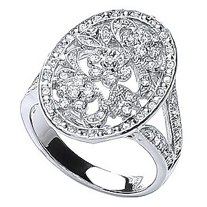 Buckley Oval Vintage Crystal Set Ring