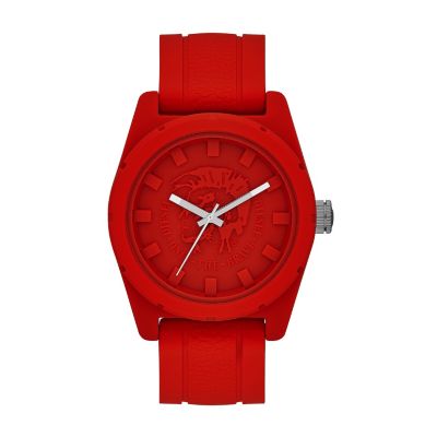 Diesel Men's Red Silicone Strap Watch