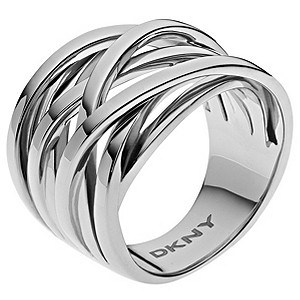DKNY Stainless Steel Woven Ring Size M 1/2