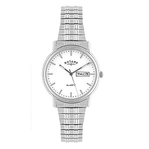 Rotary Men's White Dial Stainless Steel Bracelet Watch
