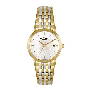 Rotary Ladies' Mother Of Pearl Two Colour Bracelet Watch